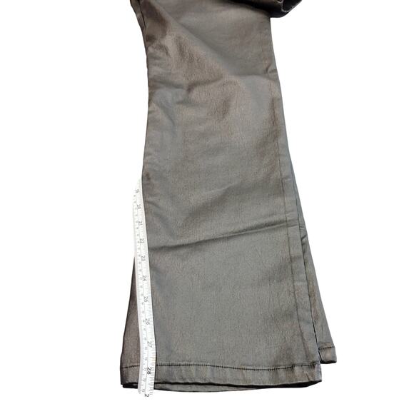 Bevy Straight Leg Pull-On Pant Mid Rise Stretch Waxed Denim Black Womens Size 28 - Picture 7 of 8